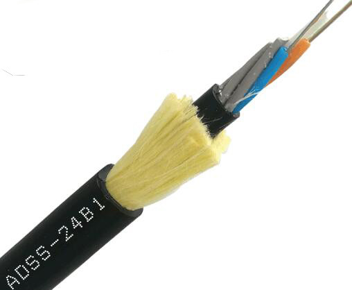 Cavo a fibre ottiche di G652D ADSS tutto il 24 cavi a fibre ottiche aereo ottico autosufficiente dielettrico del centro