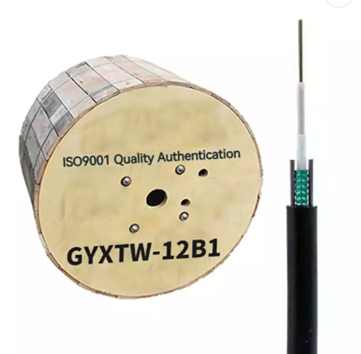 Cavo a fibre ottiche aereo GYXTW G652D/SM 1500N di 12 fibre per Telecom Comunication