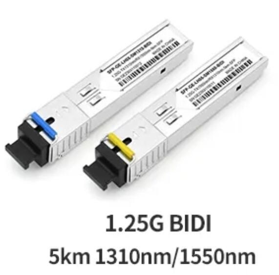 modulo a fibra ottica del connettore BIDI SFP dello Sc 1550/1310nm del ricetrasmettitore 5km di 1.25G SFP