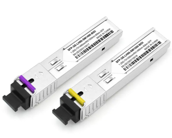produttore a fibra ottica dell'OEM del connettore BIDI dello Sc del ricetrasmettitore 1490/1550nm di 1.25G 80km SFP