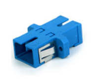 Low Insertion Loss SC Fiber Optic Adapters Flange Ceramic And Phosphor Bronze Sleeve Material Networks Application