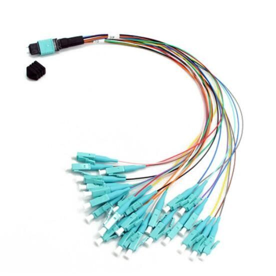 OM3 24 il centro millimetro MPO a fibra ottica, 0.9mm MPO al cavo a fibre ottiche di LC
