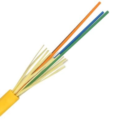 Amplificatore stretto del centro giallo del cavo a fibre ottiche 14 o cavo dell'interno GJFJV-14B1 9/125 del tubo sciolto