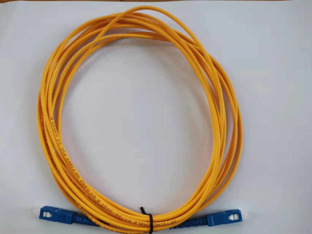diametro monomodale dello Sc UPC 3.0mm di toppa del PVC di 5m di simplex a fibra ottica del cavo