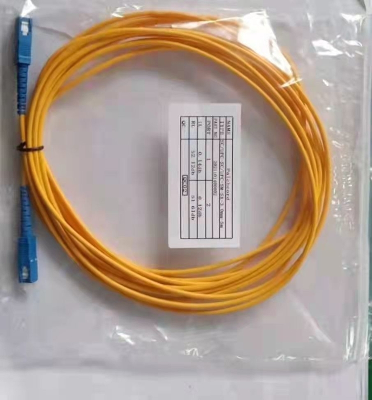 diametro monomodale dello Sc UPC 3.0mm di toppa del PVC di 5m di simplex a fibra ottica del cavo