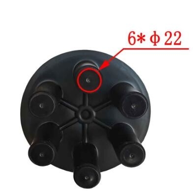 Un colore nero materiale di 6 dei porti del cavo a fibre ottiche del giunto della chiusura 24F 48F 72F 96F pp ABS del PC